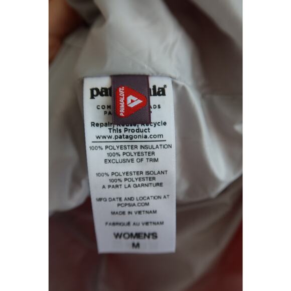 Patagonia Nano Puff Pullover Puffer Jacket Quarter Zip Quilted Red Womens Medium - Picture 6 of 7